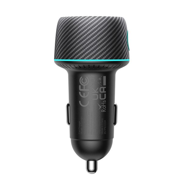 Automašīnas lādētājs 60W PD USB-C USB-A Black
