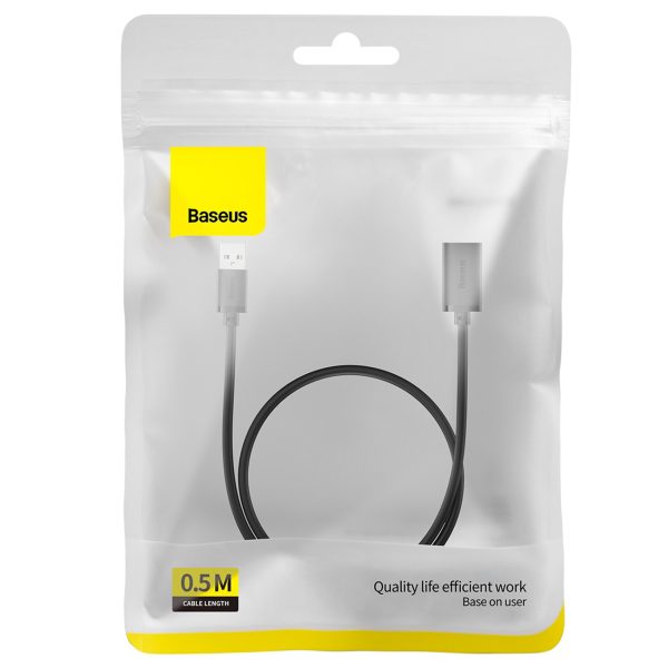 USB 2,0 0,5 m melna kabeļa kabeļa paplašinājuma kabelis