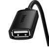 USB 2,0 0,5 m melna kabeļa kabeļa paplašinājuma kabelis