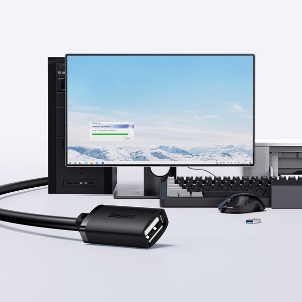 USB 2,0 0,5 m melna kabeļa kabeļa paplašinājuma kabelis