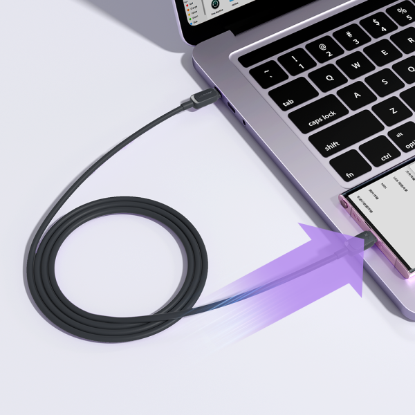USB-C kabeļa kabelis-USB-C 100W 1,2m melns