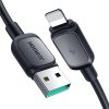Kabelis Kabelis iPhone zibens - USB 2.4A 480Mbps 2m melns