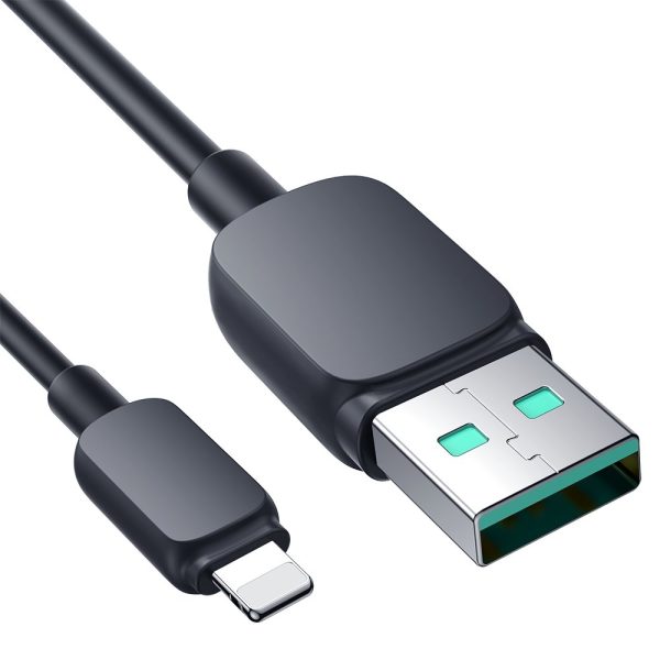 Kabelis Kabelis iPhone zibens - USB 2.4A 480Mbps 2m melns