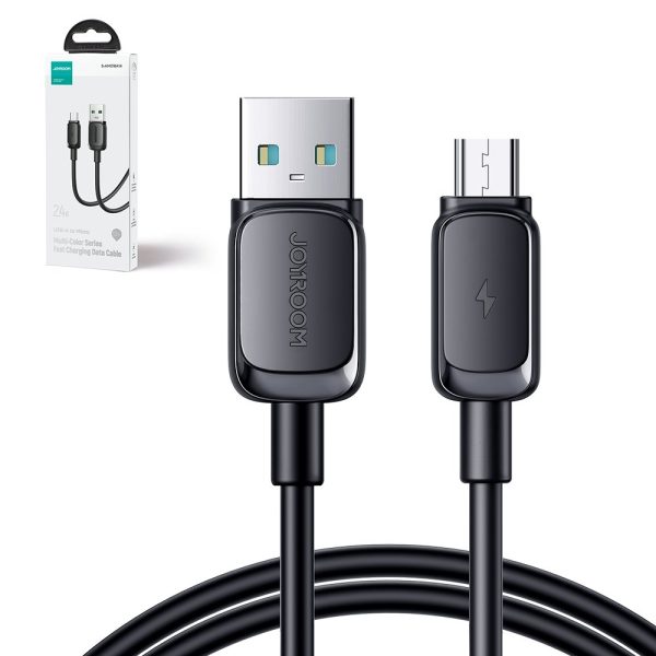 MicroUSB kabeļa kabelis - USB 2,4A 480Mbps 2m melns