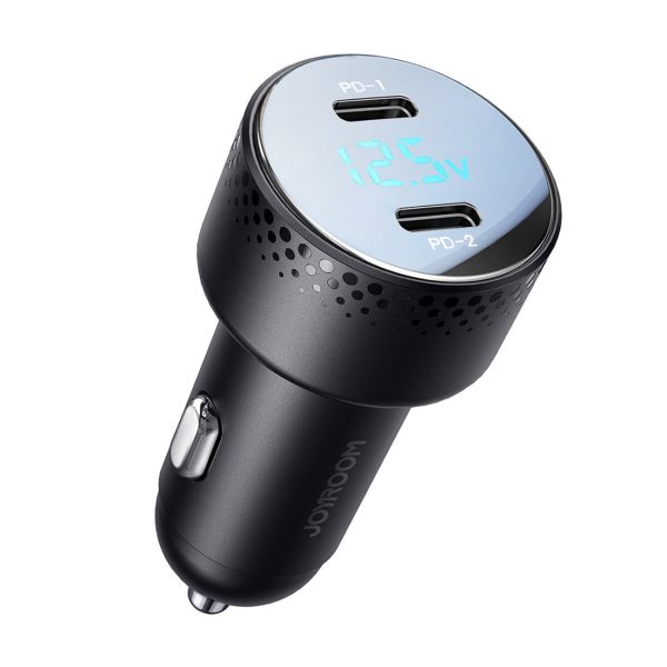 Automašīnu lādētājs ar 2x USB-C 70W LED displeju