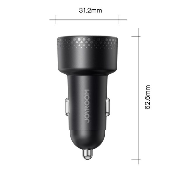 Automašīnu lādētājs ar 2x USB-C 70W LED displeju