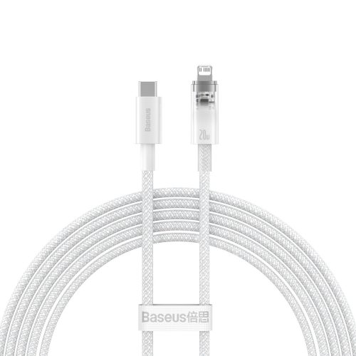 Kabeļa vads iPhone Explorer sērijā USB -C - Lightning 20W 2m White White