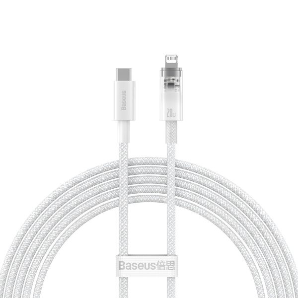 Kabeļa vads iPhone Explorer sērijā USB -C - Lightning 20W 2m White White