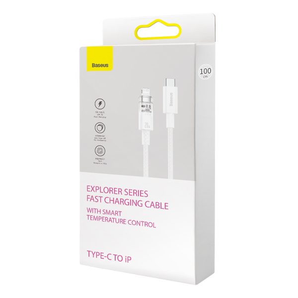 Kabeļa vads iPhone Explorer sērijā USB -C - Lightning 20W 2m White White