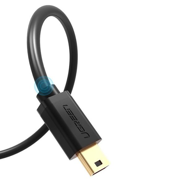 USB kabeļa kabelis - mini USB 480Mbps 1m melns