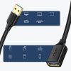 USB 3,0 1m melna kabeļa kabeļa pagarinājuma kabelis