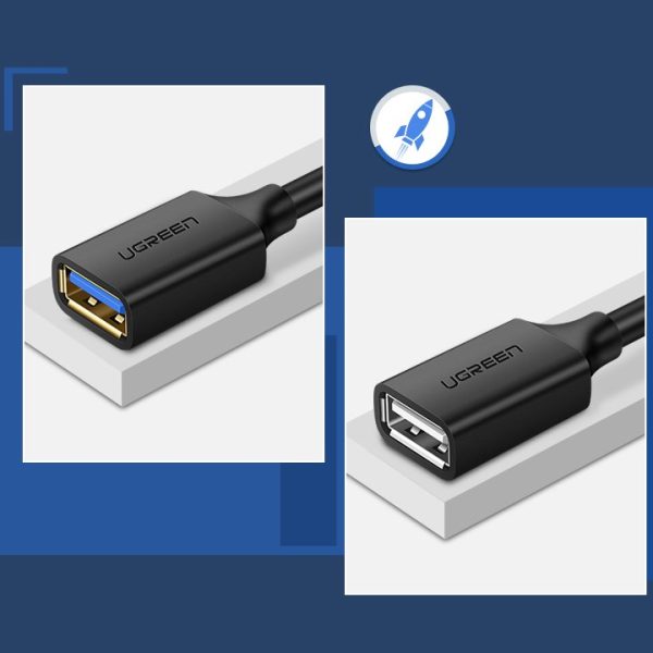 USB 3,0 1m melna kabeļa kabeļa pagarinājuma kabelis
