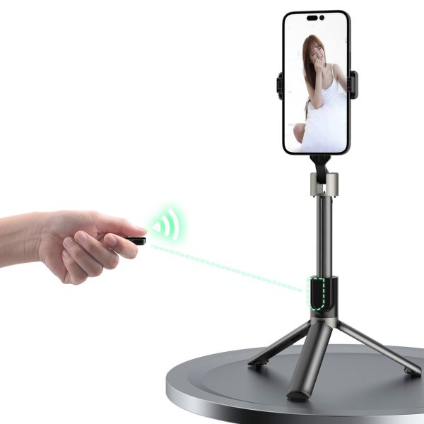 Selfie Stick teleskopiskā nūja pašbildes ar statīvu un pilotu BT F18W melnu