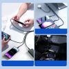 4in1 USB-A Cable-2x USB-C iphone zibens microusb 1,2m melns