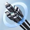 4in1 USB-A Cable-2x USB-C iphone zibens microusb 1,2m melns