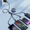4in1 USB-A Cable-2x USB-C iphone zibens microusb 1,2m melns
