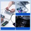 4in1 USB-A Cable-USB-C 2x iPhone zibens microUSB 1,2m melns