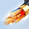4in1 USB-A Cable-USB-C 2x iPhone zibens microUSB 1,2m melns