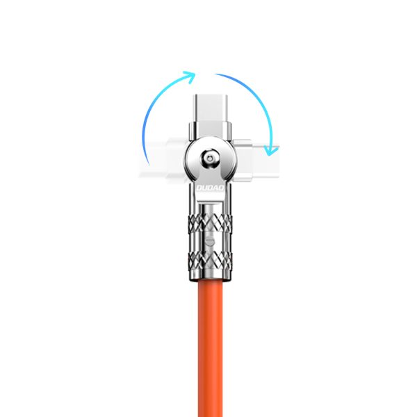 Spēcīgs leņķa kabelis iPhone USB -C - zibens 30 W 1m Rotation 180 Orange