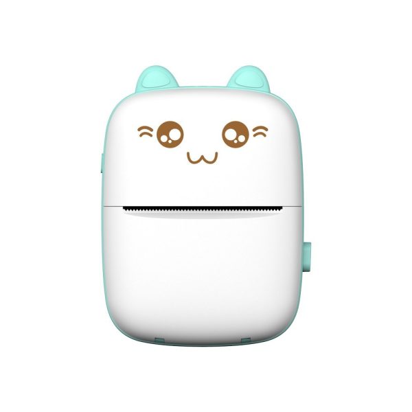Mini Cat termiskais printeris etiķetēm Lejupielādējiet no Bluetooth Fun Print Blue Phone