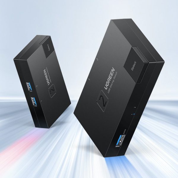 Pārslēdziet USB 3.0 divu slēdzi diviem melniem datoriem