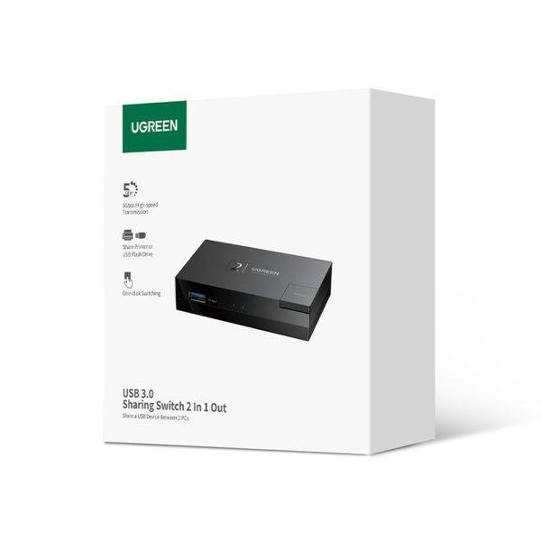 Pārslēdziet USB 3.0 divu slēdzi diviem melniem datoriem