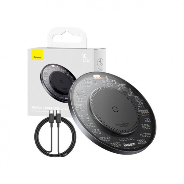 Magnētiskais lādētājs 15W tālrunim + USB-C 1M USB kabelis