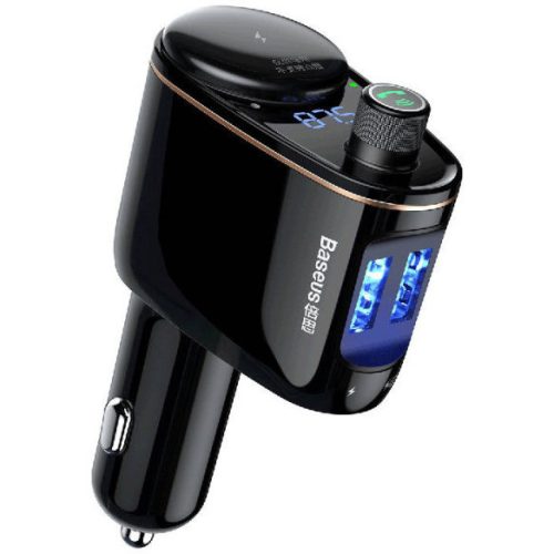2in1 FM Bluetooth automašīnu raidītājs un 2x USB melnais lādētājs