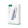 Hub USB-C porta adapteris-2x USB-A 2x USB-C 20cm pelēks