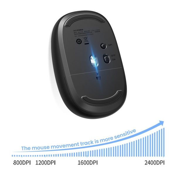 Bezvadu pele USB 2,4 GHz tumši zilā datorā