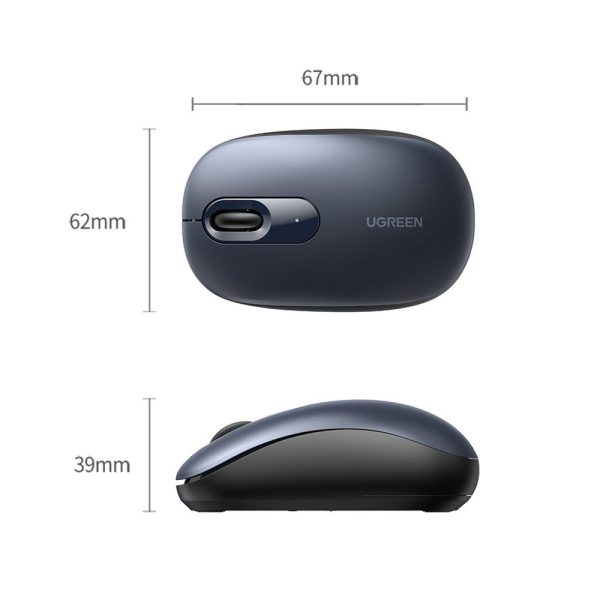 Bezvadu pele USB 2,4 GHz tumši zilā datorā