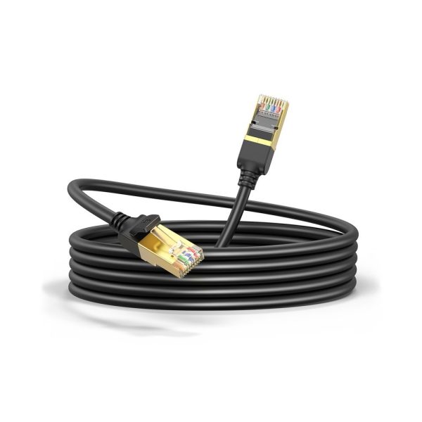 Patchcord STP RJ45 Cat 7 5M melns kabelis