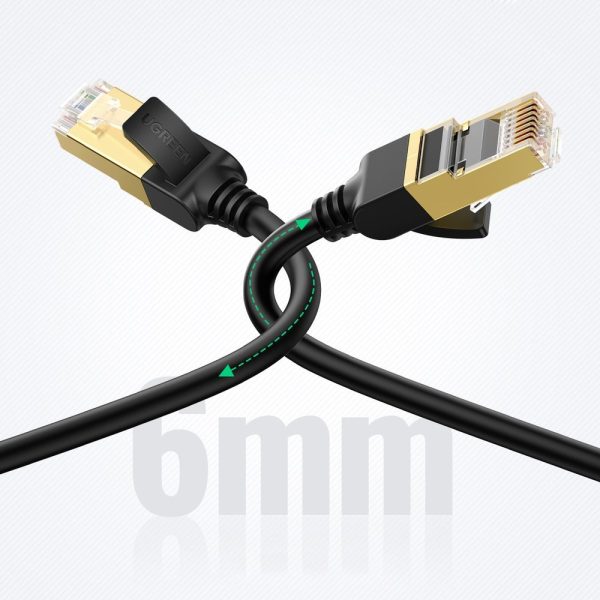 Patchcord STP RJ45 Cat 7 5M melns kabelis