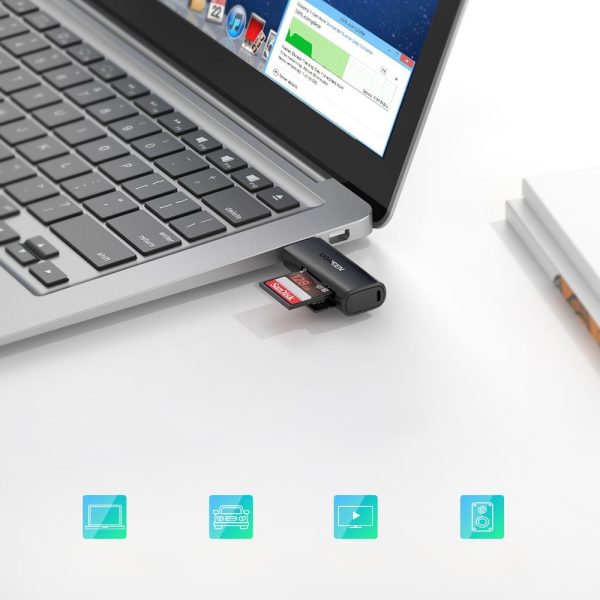 SD TF atmiņas karšu lasītājs USB 3.0 melnajam datoram