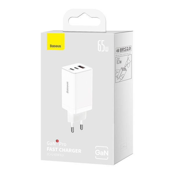 Ātrs GAN 2X USB-C 65W GAN lādētājs + USB-C USB-C kabelis