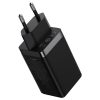 Ātrs GAN 2X USB-C 65W GAN lādētājs + USB-C kabelis melns
