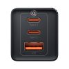 Ātrs GAN 2X USB-C 65W GAN lādētājs + USB-C kabelis melns