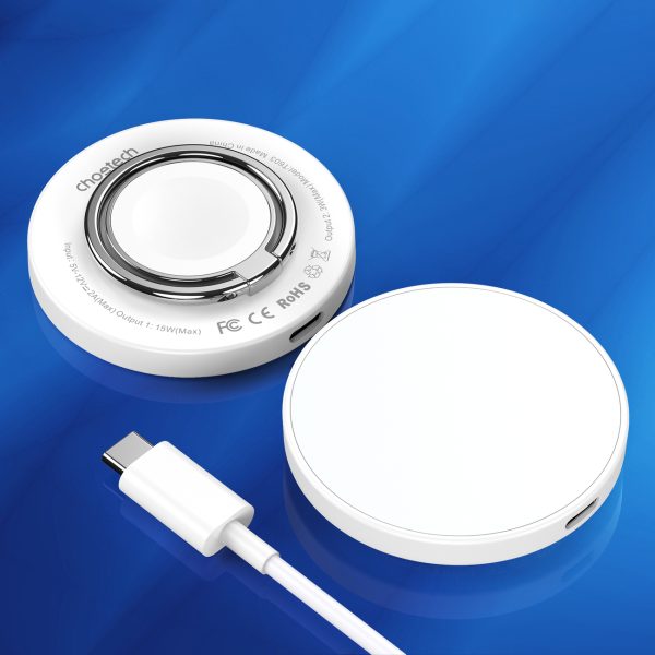 Iphone magsafe indukcijas lādētājs ar 15 w baltu rokturi