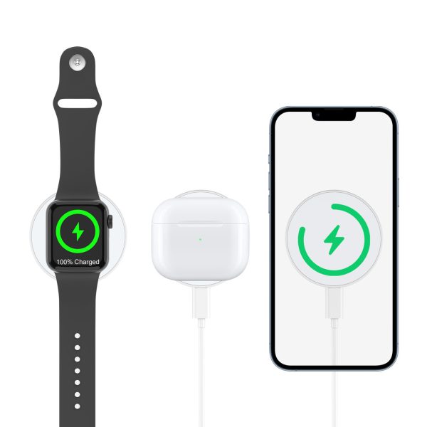 Iphone magsafe indukcijas lādētājs ar 15 w baltu rokturi
