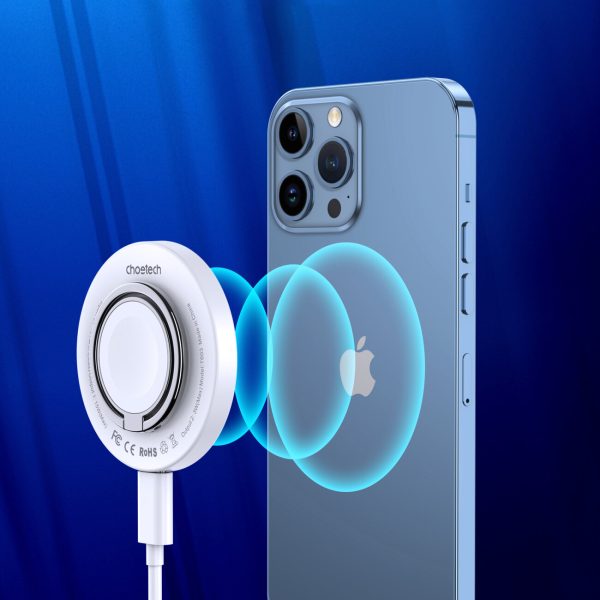 Iphone magsafe indukcijas lādētājs ar 15 w baltu rokturi
