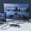 Rumbas adapteris M52 USB-C USB-A HDMI VGA DP SD TF RJ45 AUX PD pelēks