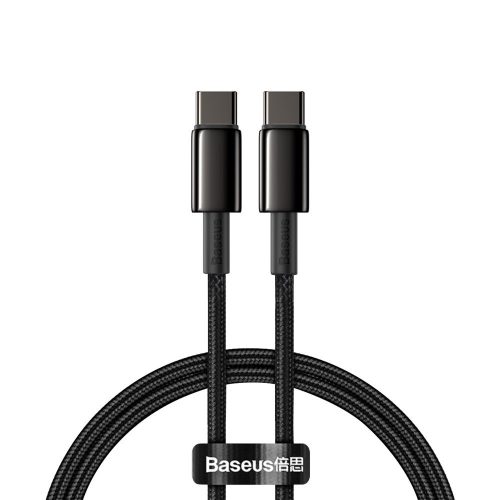Kabelis USB-C Kabelis Ātra uzlāde Power Piegāde PD QC 100W 5A 1M Black