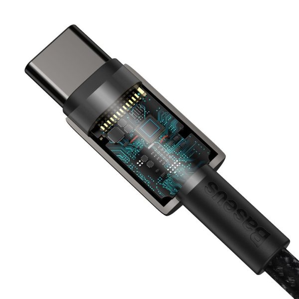Kabelis USB-C Kabelis Ātra uzlāde Power Piegāde PD QC 100W 5A 1M Black