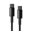 Kabelis USB-C Kabelis Ātra uzlāde Power Piegāde PD QC 100W 5A 1M Black