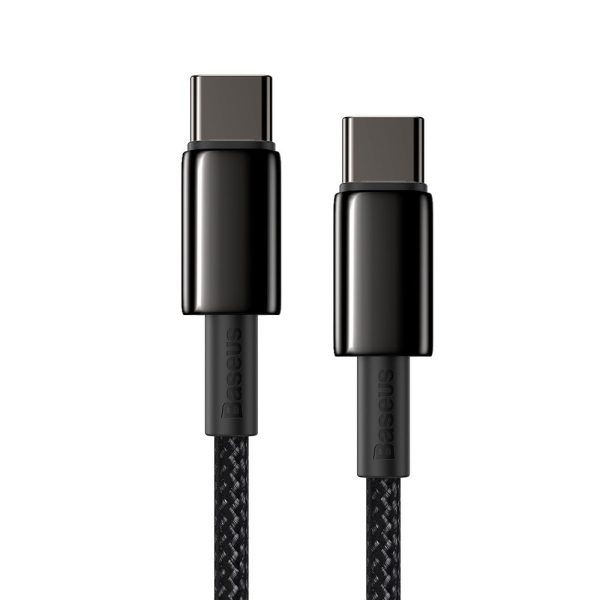 Kabelis USB-C Kabelis Ātra uzlāde Power Piegāde PD QC 100W 5A 1M Black