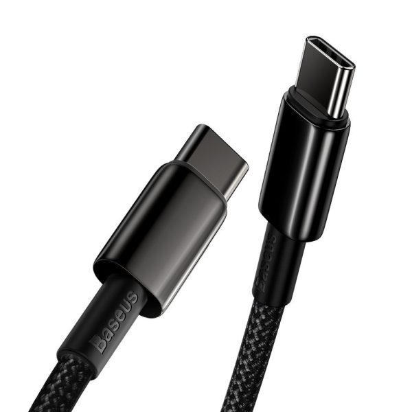 Kabelis USB-C Kabelis Ātra uzlāde Power Piegāde PD QC 100W 5A 1M Black