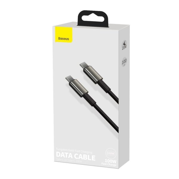 Kabelis USB-C Kabelis Ātra uzlāde Power Piegāde PD QC 100W 5A 1M Black