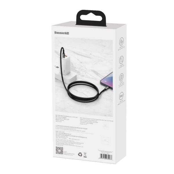 Kabelis USB-C Kabelis Ātra uzlāde Power Piegāde PD QC 100W 5A 1M Black