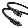 Kabelis USB-C Kabelis Ātra uzlāde Power Piegāde PD QC 100W 5A 1M Black