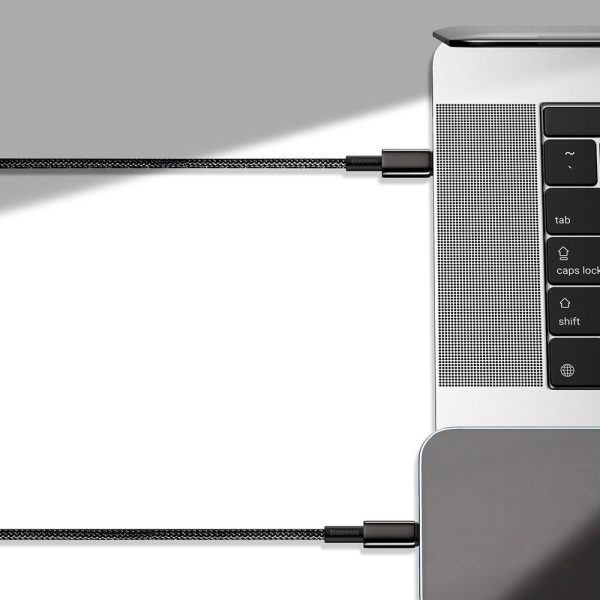 Kabelis USB-C Kabelis Ātra uzlāde Power Piegāde PD QC 100W 5A 1M Black